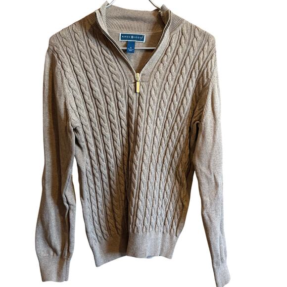 Karen Scott 1/4 Zip Pullover Tan SZ M - Picture 1 of 4